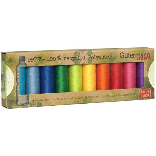 Gutermann rPET Polyester Sew-All Thread Set - 10 Spools