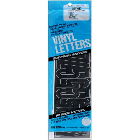 Duro Permanent Adhesive Vinyl Numbers 4" 49/Pkg