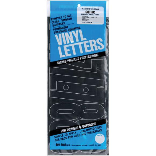 Duro Permanent Adhesive Vinyl Numbers 6" 48/Pkg