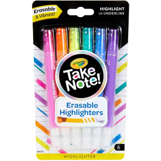 Crayola Take Note! Erasable Highlighters 6/Pkg