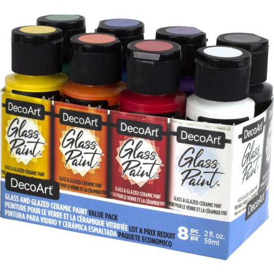 DecoArt Glass Paint Value Pack 8/Pkg