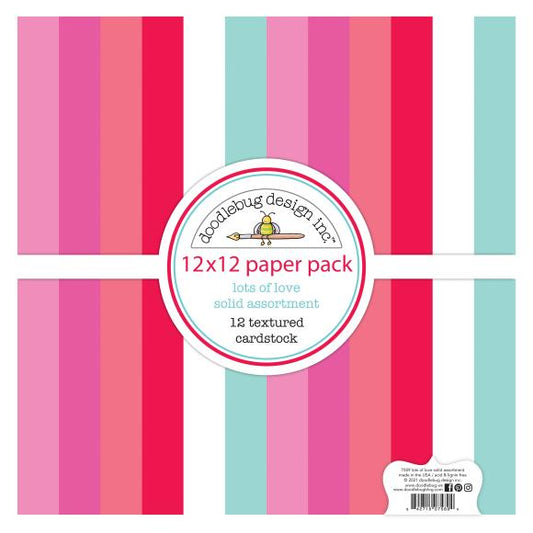 Doodlebug Textured Double-Sided Cardstock 12"X12" 12/Pkg