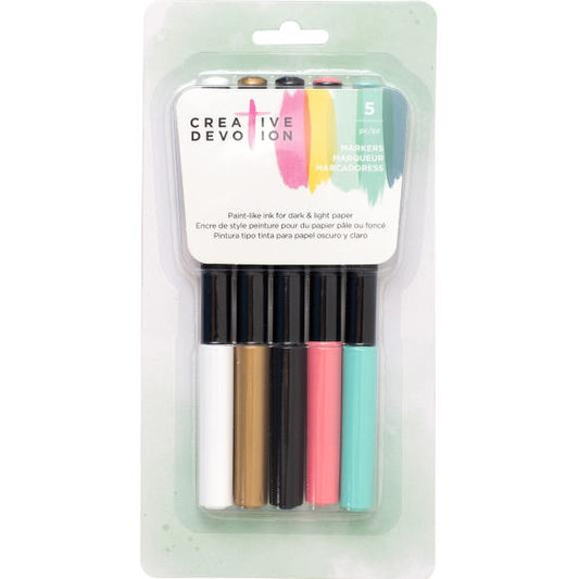 American Crafts Creative Devotion Opaque Markers 5/Pkg