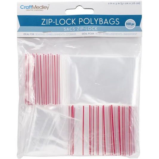 Craft Medley Ziplock Polybags 100/Pkg