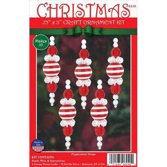 Design Works Beaded Ornament Kit .75"X3" Set of 10
