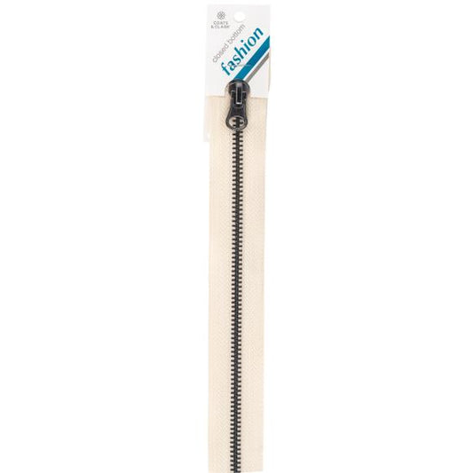 Coats Gunmetal Closed End Zipper 9"