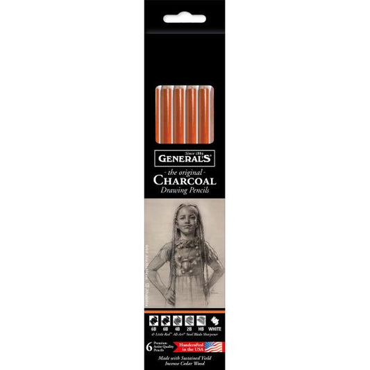General's Charcoal Pencil Set 6/Pkg