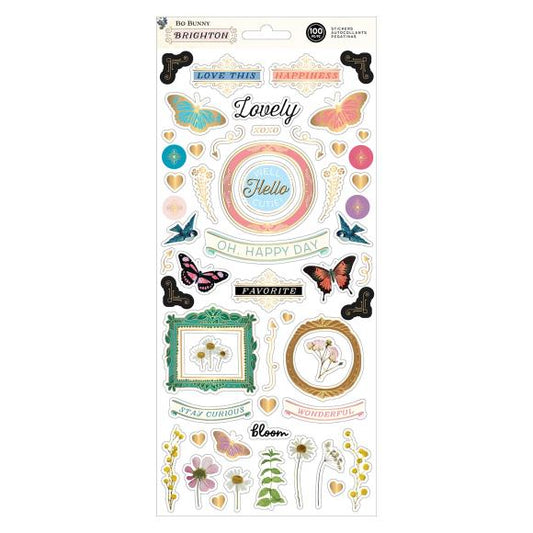 BoBunny Brighton Stickers 6"X12" Sheet 100/Pkg