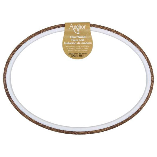 Anchor Faux Wood Oval Embroidery Hoop 12"