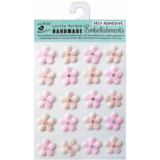 Little Birdie Embossed Jeweled Daisies 20/Pkg
