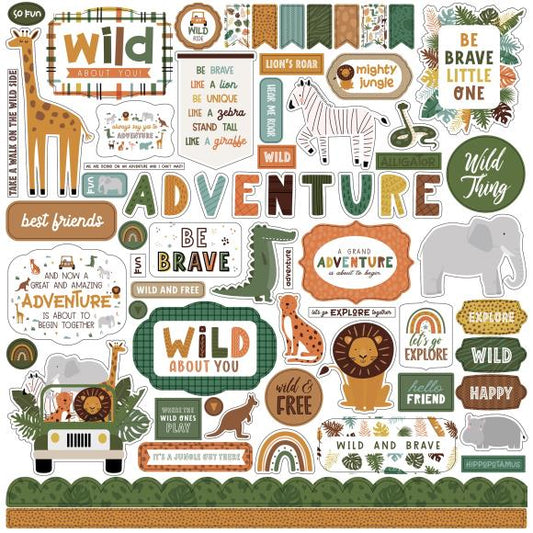 Little Explorer Cardstock Stickers 12"X12"