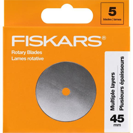 Fiskars Straight Rotary Blades 45mm 5/Pkg