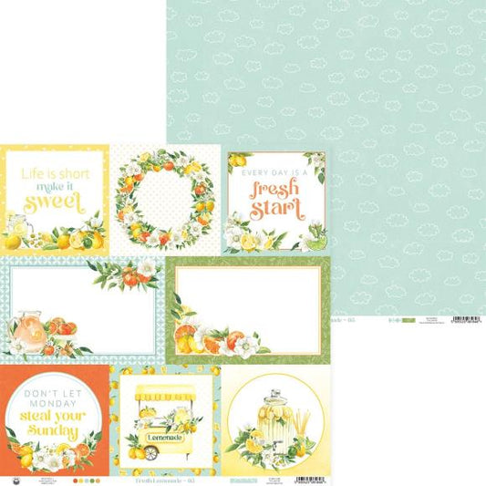 Fresh Lemonade Double-Sided Cardstock 12"X12"