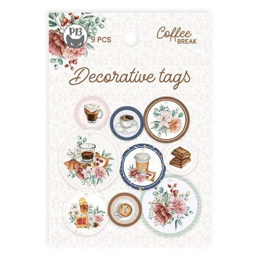 Coffee Break Double-Sided Cardstock Tags 9/Pkg