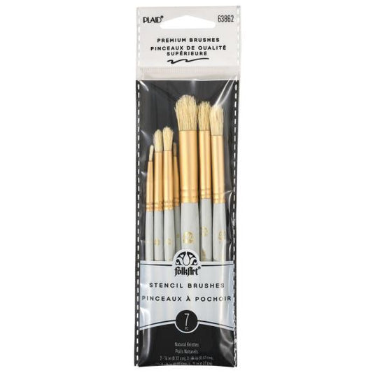 FolkArt Short Handle Stencil Brush Set 7/Pkg