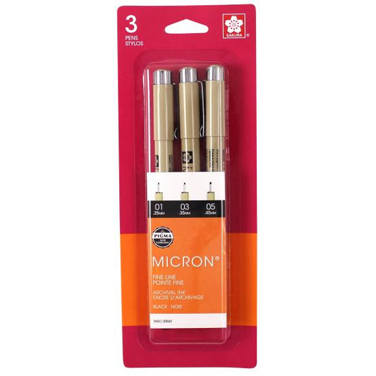 Sakura Pigma Micron Pens Assorted 3/Pkg