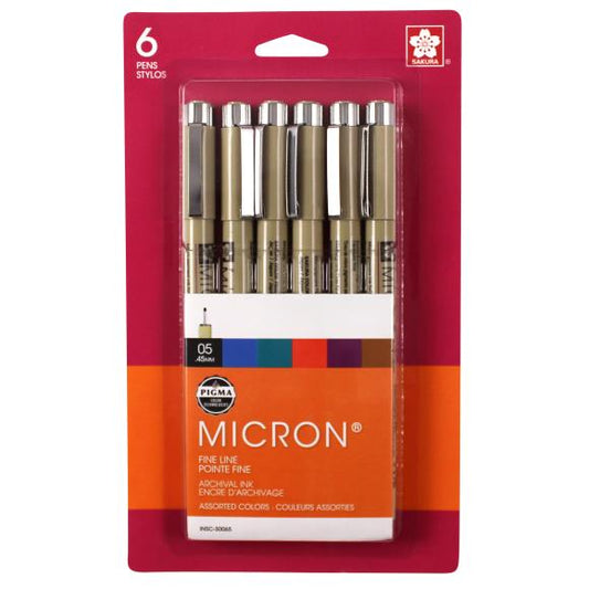 Sakura Pigma Micron Pens 05 .45mm 6/Pkg