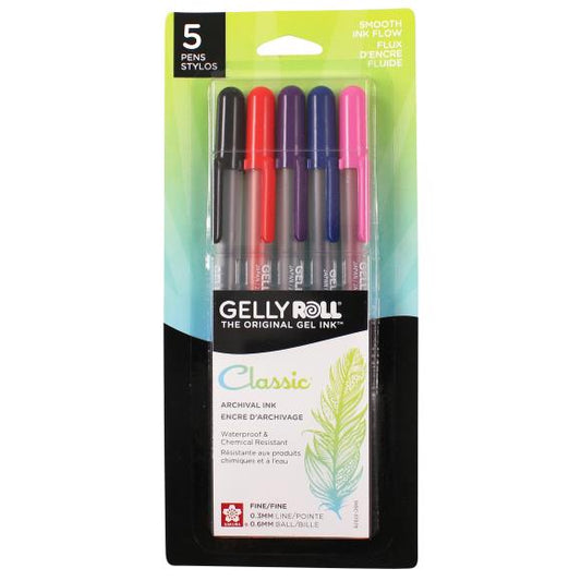Sakura Gelly Roll Fine Point Pens 5/Pkg