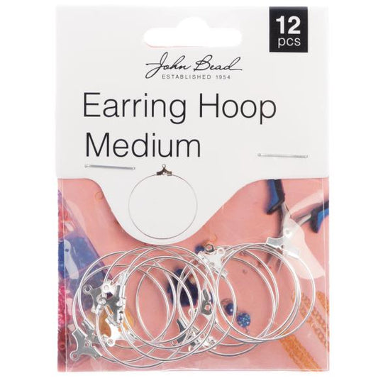John Bead Earring Hoop Medium 25mm 12/Pkg