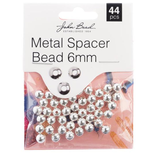 John Bead Metal Spacer Bead 6mm 44/Pkg