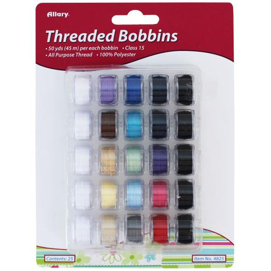 Allary Threaded Bobbins 50yd Each 25/Pkg