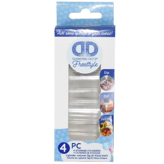 Diamond Dotz Empty Storage Cylinders 4/Pkg
