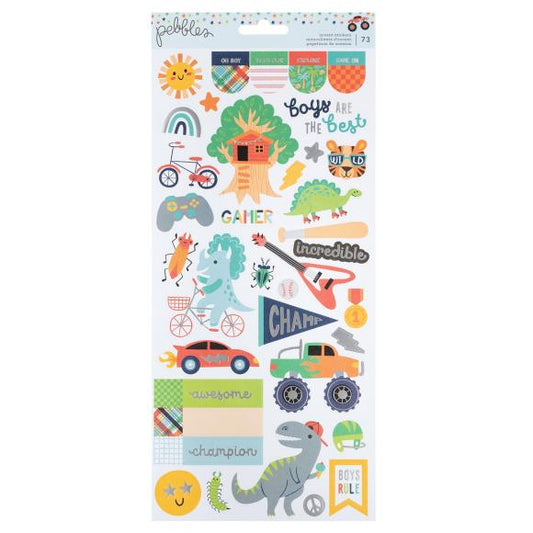 Pebbles Cardstock Stickers 6"X12" 73/Pkg