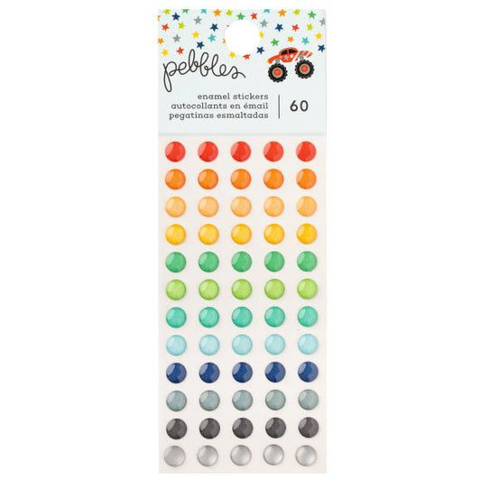 Pebbles Cool Boy Enamel Dots 60/Pkg