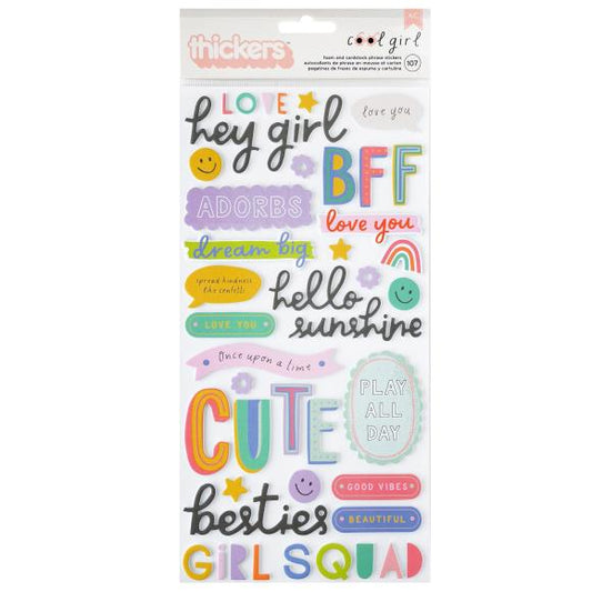 Pebbles Cool Girl Thickers Stickers 107/Pkg