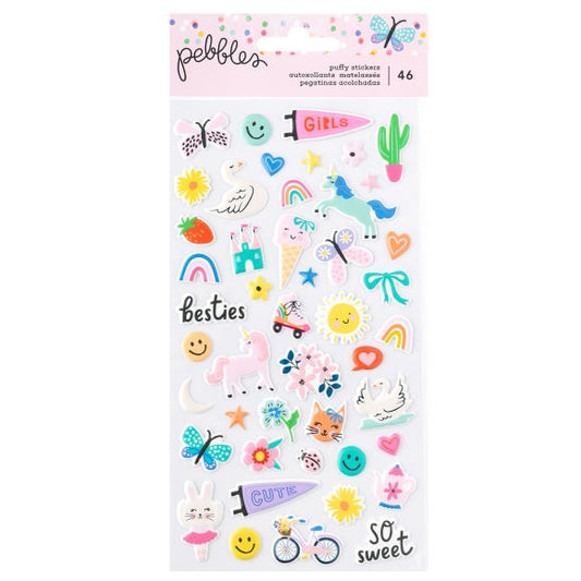 Pebbles Cool Girl Puffy Stickers 46/Pkg