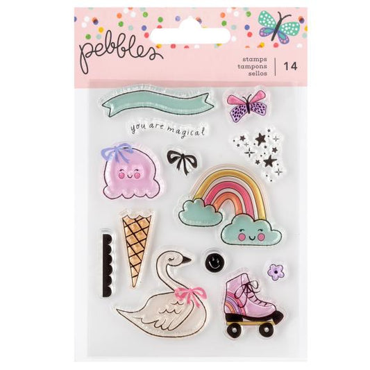 Pebbles Cool Girl Acrylic Stamp Set