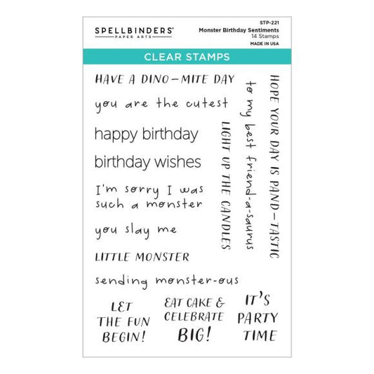 Spellbinders Clear Stamp Set From The Monster Birthday Colle