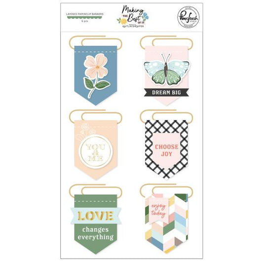 Pinkfresh Studio Layered Paperclip Banner Stickers