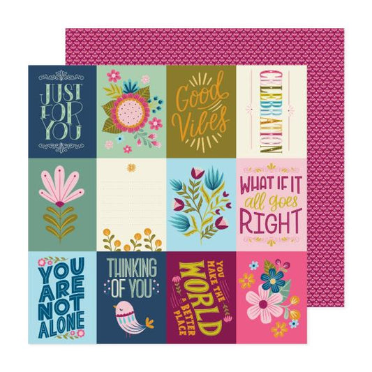 Pink Paislee Joyful Notes Double-Sided Cardstock 12"X12"