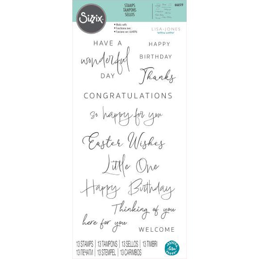 Sizzix Clear Stamps By Lisa Jones 13/Pkg
