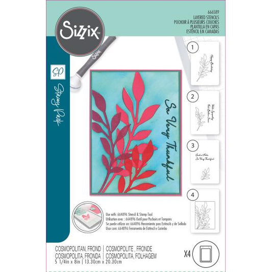 Sizzix A6 Layered Cosmopolitan Stencils By Stacey Park 4/Pkg