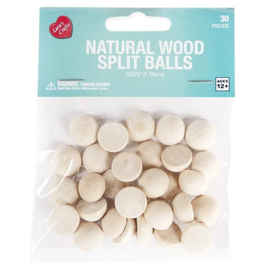 CousinDIY Split Ball Wood Beads 30/Pkg
