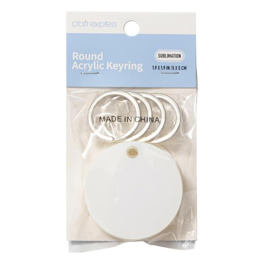Craft Express Acrylic Round Keyring