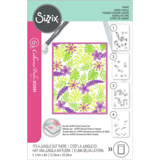 Sizzix Layered Stencils A6 By Catherine Pooler 4/Pkg