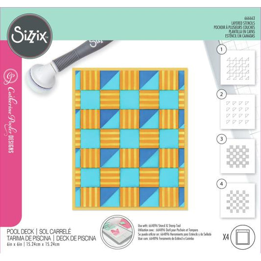 Sizzix Layered Stencils By Catherine Pooler 4/Pkg
