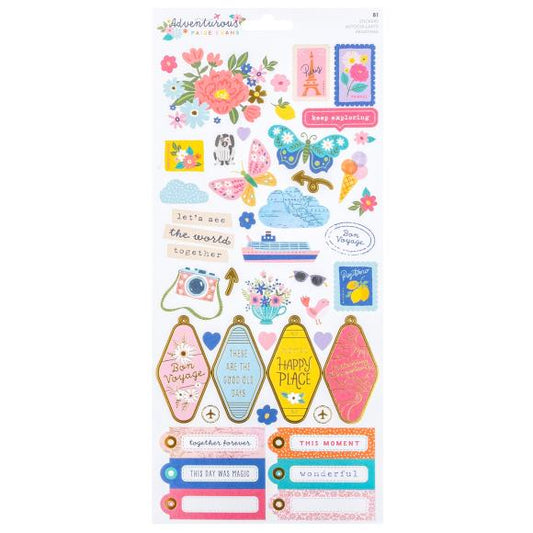 Paige Evans Adventurous Cardstock Stickers 6"X12"