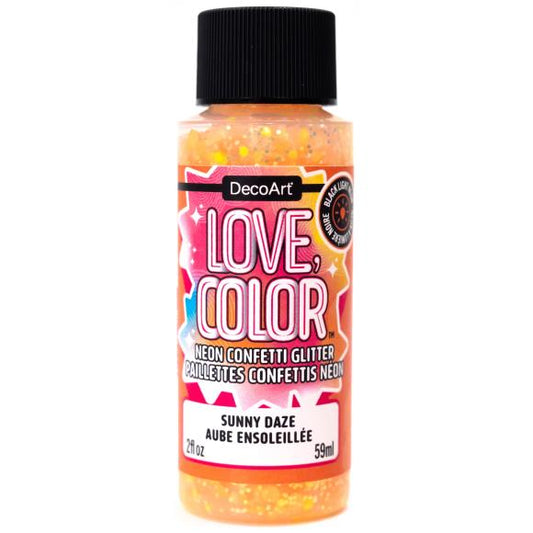 DecoArt Love Color Neon Confetti Glitter Paint 2oz