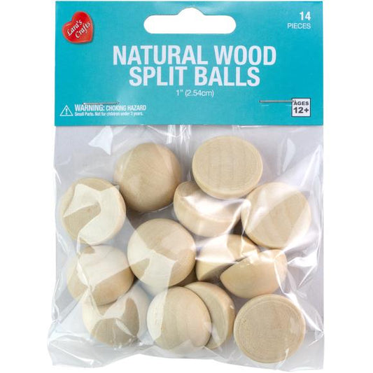 CousinDIY Split Ball Wood Beads 14/Pkg