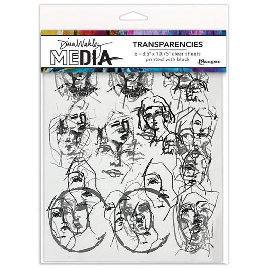 Dina Wakley MEdia Transparencies 8.5"X10.75" 6/Pkg