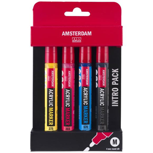 Amsterdam Acrylic Marker Set 4mm 4/Pkg