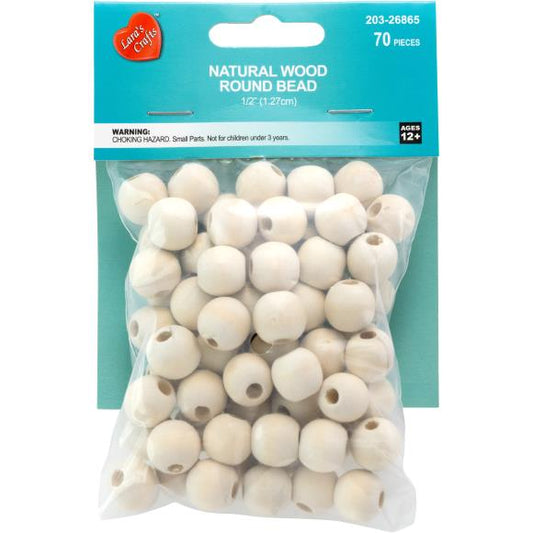 CousinDIY Wood Round Beads 70/Pkg