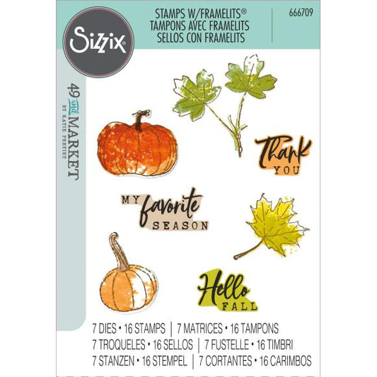 Sizxix A5 Clear Stamps With Framelits Die By 49 And Market