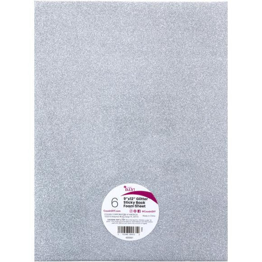 CousinDIY Glitter Sticky Back Foam Sheets 9"X12" 6/Pkg