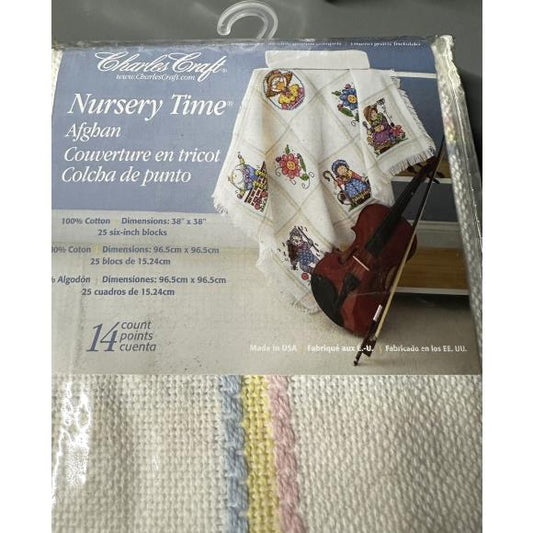 Charles Craft Nursery Time Afghan 14 Count 38"X38"