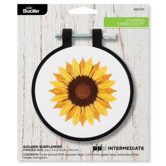 Bucilla Stamped Embroidery Kit W/3" Plastic Hoop